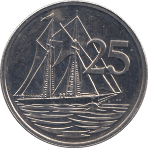 1973 TWENTY FIVE CENTS CAYMAN ISLANDS - SILVER WORLD COINS - Cambridgeshire Coins