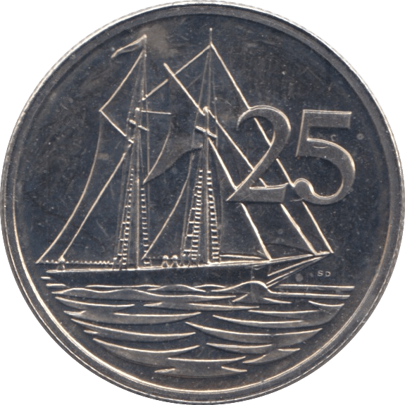 1973 TWENTY FIVE CENTS CAYMAN ISLANDS - SILVER WORLD COINS - Cambridgeshire Coins