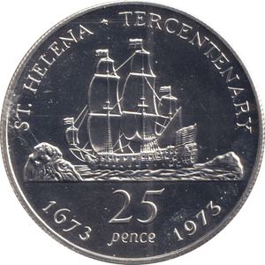 1973 TWENTY FIVE PENCE ST. HELENA - SILVER WORLD COINS - Cambridgeshire Coins