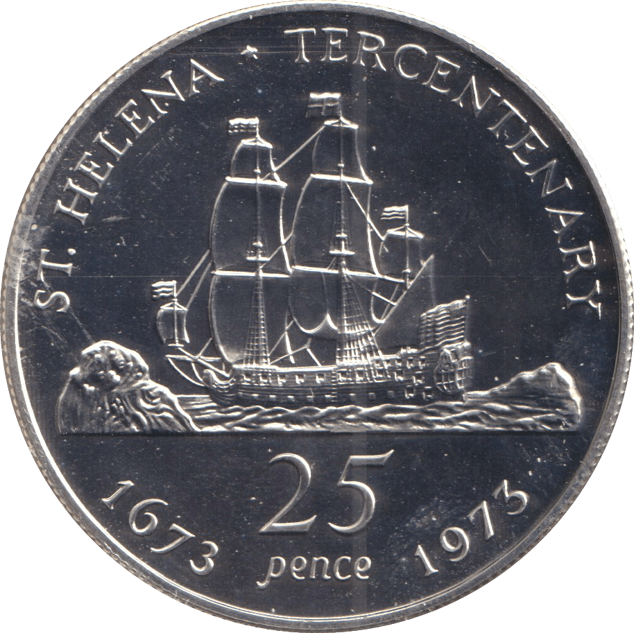 1973 TWENTY FIVE PENCE ST. HELENA - SILVER WORLD COINS - Cambridgeshire Coins