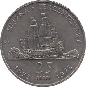 1973 TWENTY FIVE PENCE ST. HELENA - WORLD COINS - Cambridgeshire Coins