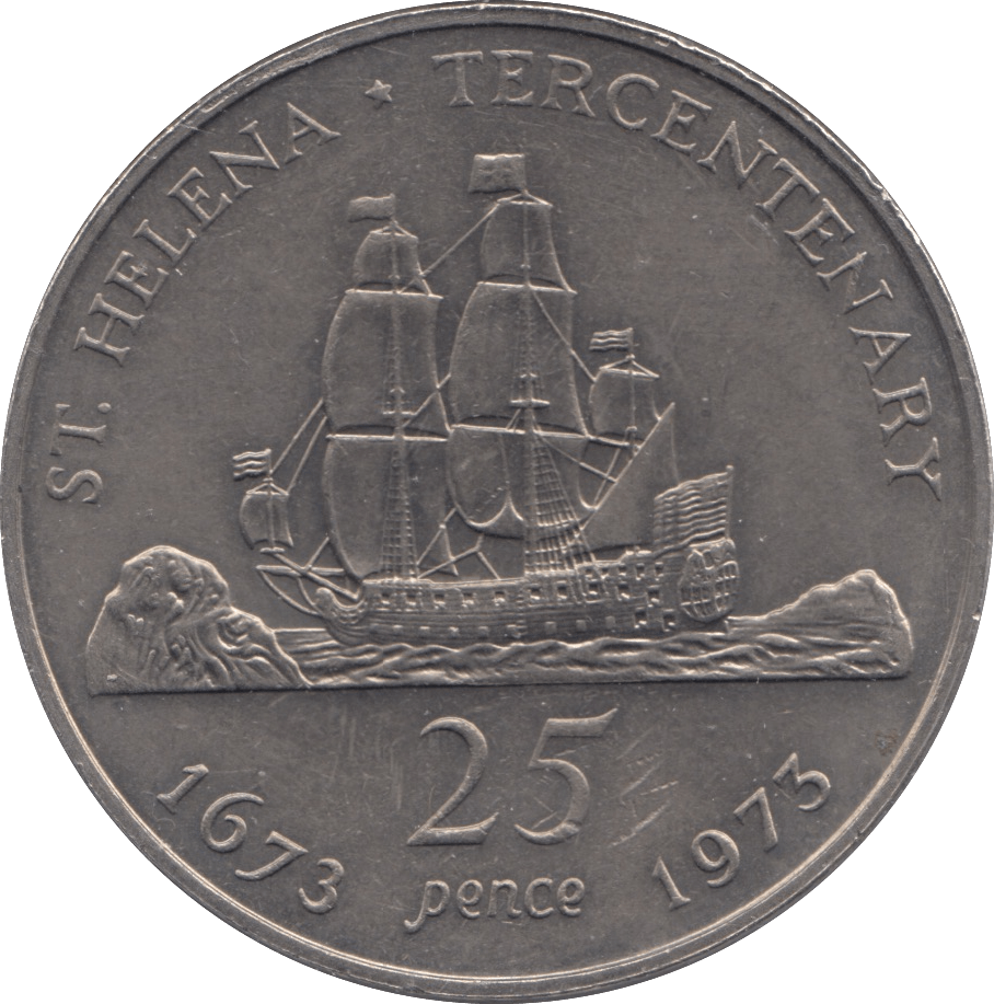 1973 TWENTY FIVE PENCE ST. HELENA - WORLD COINS - Cambridgeshire Coins