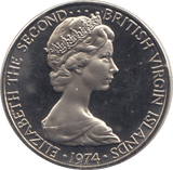 1974 10 CENTS BRITISH VIRGIN ISLANDS (PROOF) - SILVER WORLD COINS - Cambridgeshire Coins