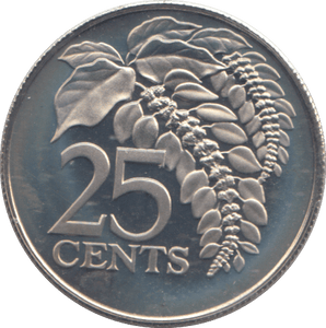 1974 25 CENT TRINIDAD & TOBAGO - WORLD COINS - Cambridgeshire Coins
