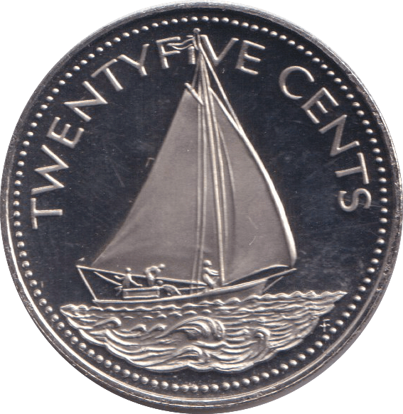 1974 25 CENTS BAHAMAS - WORLD COINS - Cambridgeshire Coins