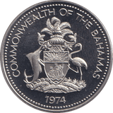 1974 25 CENTS BAHAMAS - WORLD COINS - Cambridgeshire Coins