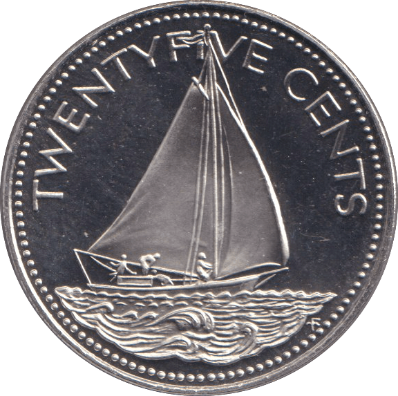 1974 25 CENTS BAHAMAS - WORLD COINS - Cambridgeshire Coins