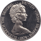 1974 25 CENTS BRITISH VIRGIN ISLANDS - WORLD COINS - Cambridgeshire Coins