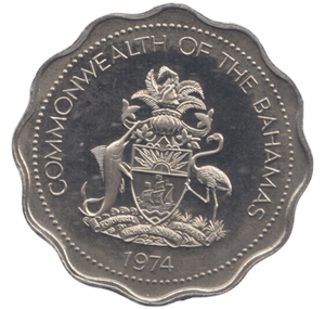 1974 BAHAMAS TEN CENTS - WORLD COINS - Cambridgeshire Coins