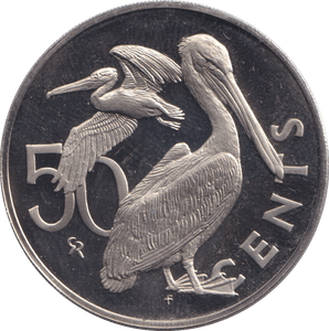 1974 FIFTY CENTS BRITISH VIRGIN ISLANDS - WORLD COINS - Cambridgeshire Coins