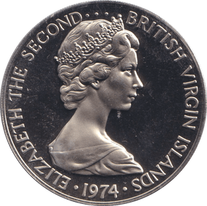 1974 FIFTY CENTS BRITISH VIRGIN ISLANDS - WORLD COINS - Cambridgeshire Coins
