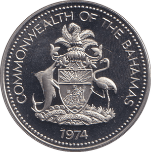1974 FIVE CENTS BAHAMAS - WORLD COINS - Cambridgeshire Coins