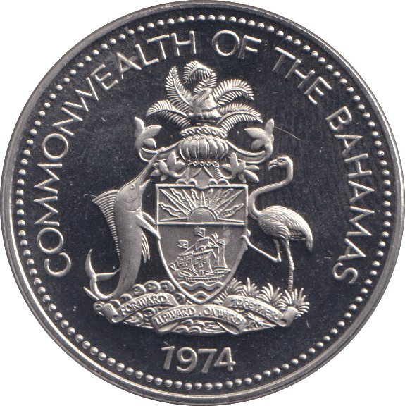 1974 FIVE CENTS BAHAMAS - WORLD COINS - Cambridgeshire Coins