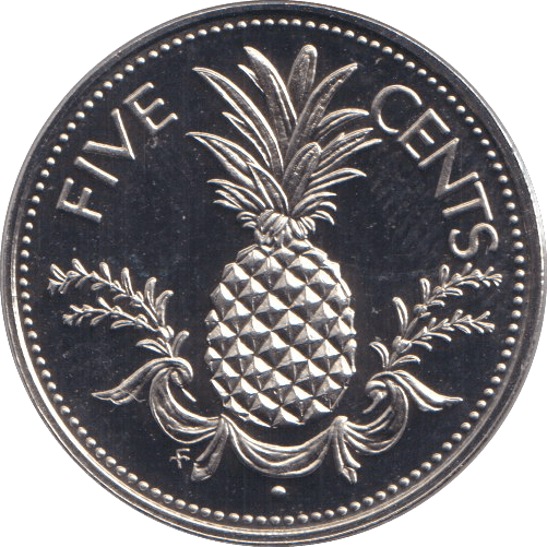 1974 FIVE CENTS BAHAMAS - WORLD COINS - Cambridgeshire Coins