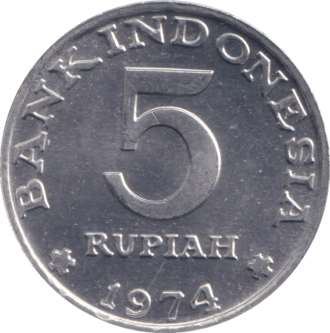 1974 FIVE RUPIA INDONESIA - WORLD COINS - Cambridgeshire Coins