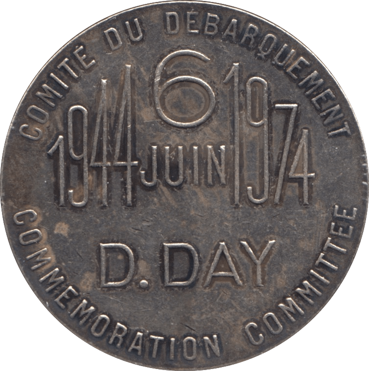 1974 FRANCE SILVER D DAY MEDALLION - MEDALS & MEDALLIONS - Cambridgeshire Coins