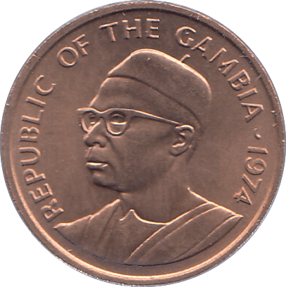 1974 GAMBIA ONE BUTUT - WORLD COINS - Cambridgeshire Coins
