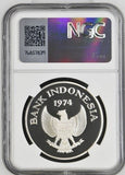 1974 INDONESIA JAVAN TIGER CONSERVATION SERIES S2000R PF 68 ULTRA CAMEO - NGC SILVER COINS - Cambridgeshire Coins