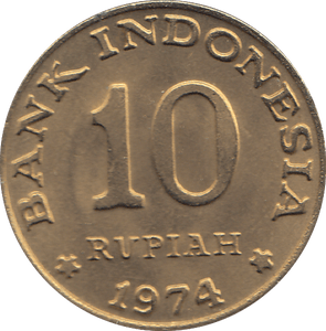 1974 INDONESIA TEN RUPIAH COIN - WORLD COINS - Cambridgeshire Coins