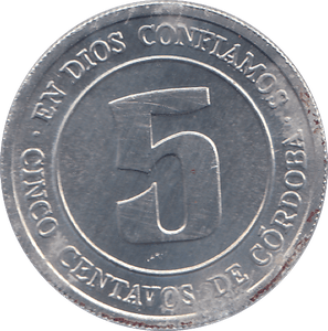 1974 NICARAGUA FIVE CENTAVOS - WORLD COINS - Cambridgeshire Coins