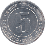 1974 NICARAGUA FIVE CENTAVOS - WORLD COINS - Cambridgeshire Coins