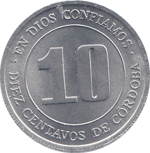 1974 NICARAGUA TEN CENTAVOS - WORLD COINS - Cambridgeshire Coins