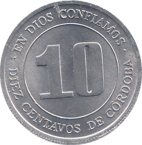 1974 NICARAGUA TEN CENTAVOS - WORLD COINS - Cambridgeshire Coins