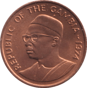 1974 ONE BUTUT GAMBIA - WORLD COINS - Cambridgeshire Coins