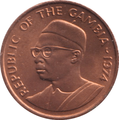 1974 ONE BUTUT GAMBIA - WORLD COINS - Cambridgeshire Coins