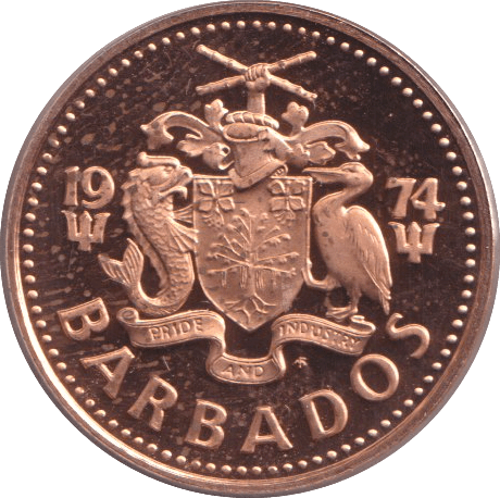 1974 ONE CENT BARBADOS - WORLD COINS - Cambridgeshire Coins