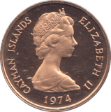 1974 ONE CENT CAYMAN ISLANDS - WORLD COINS - Cambridgeshire Coins
