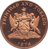 1974 ONE CENTS TRINIDAD & TOBAGO - WORLD COINS - Cambridgeshire Coins
