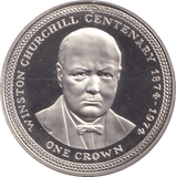 1974 ONE CROWN ISLE OF MAN WINSTON CHURCHILL CENTENARY - SILVER WORLD COINS - Cambridgeshire Coins
