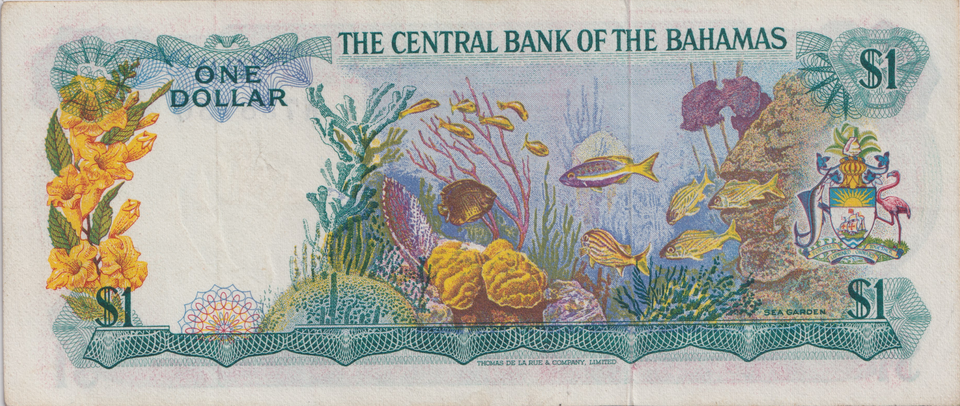 1974 ONE DOLLAR BAHAMAS BANKNOTE REF-1758 - WORLD BANKNOTES - Cambridgeshire Coins