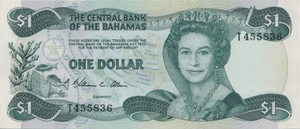 1974 ONE DOLLAR BAHAMAS BANKNOTE REF-1760 - WORLD BANKNOTES - Cambridgeshire Coins