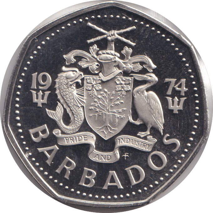 1974 ONE DOLLAR BARBADOS - WORLD COINS - Cambridgeshire Coins