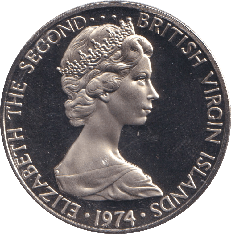 1974 PROOF FIFTY CENTS BRITISH VIRGIN ISLANDS 2 - WORLD COINS - Cambridgeshire Coins