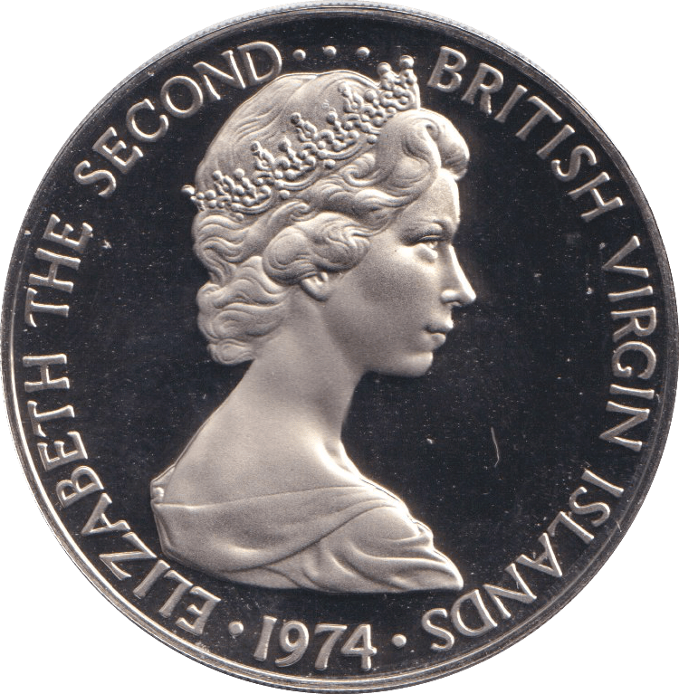 1974 PROOF FIFTY CENTS BRITISH VIRGIN ISLANDS - WORLD COINS - Cambridgeshire Coins