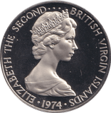 1974 PROOF FIFTY CENTS BRITISH VIRGIN ISLANDS - WORLD COINS - Cambridgeshire Coins