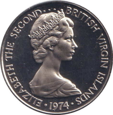 1974 PROOF FIVE CENTS BRITISH VIRGIN ISLANDS 2 - WORLD COINS - Cambridgeshire Coins