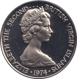 1974 PROOF FIVE CENTS BRITISH VIRGIN ISLANDS 2 - WORLD COINS - Cambridgeshire Coins