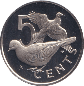 1974 PROOF FIVE CENTS BRITISH VIRGIN ISLANDS 2 - WORLD COINS - Cambridgeshire Coins