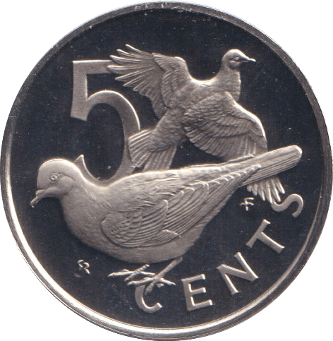 1974 PROOF FIVE CENTS BRITISH VIRGIN ISLANDS 2 - WORLD COINS - Cambridgeshire Coins
