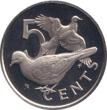 1974 PROOF FIVE CENTS BRITISH VIRGIN ISLANDS 2 - WORLD COINS - Cambridgeshire Coins