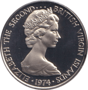 1974 PROOF FIVE CENTS BRITISH VIRGIN ISLANDS - WORLD COINS - Cambridgeshire Coins