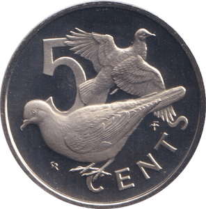 1974 PROOF FIVE CENTS BRITISH VIRGIN ISLANDS - WORLD COINS - Cambridgeshire Coins