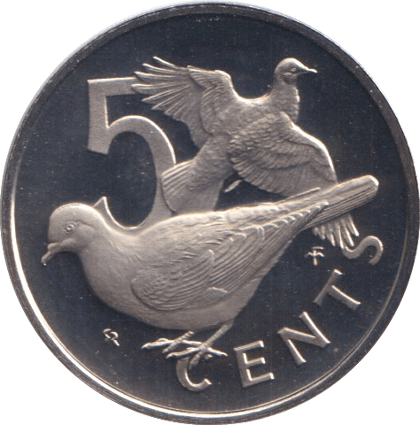 1974 PROOF FIVE CENTS BRITISH VIRGIN ISLANDS - WORLD COINS - Cambridgeshire Coins