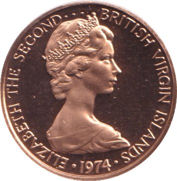 1974 PROOF ONE CENT BRITISH VIRGIN ISLANDS - WORLD COINS - Cambridgeshire Coins