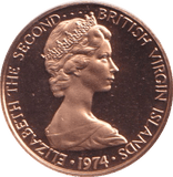 1974 PROOF ONE CENT BRITISH VIRGIN ISLANDS - WORLD COINS - Cambridgeshire Coins