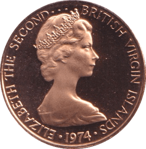 1974 PROOF ONE CENT BRITISH VIRGIN ISLANDS - WORLD COINS - Cambridgeshire Coins